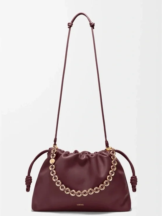 Loewe Large Burgundy Flaminco Ballon Chain Shoulder Bag - Picture 6 of 8